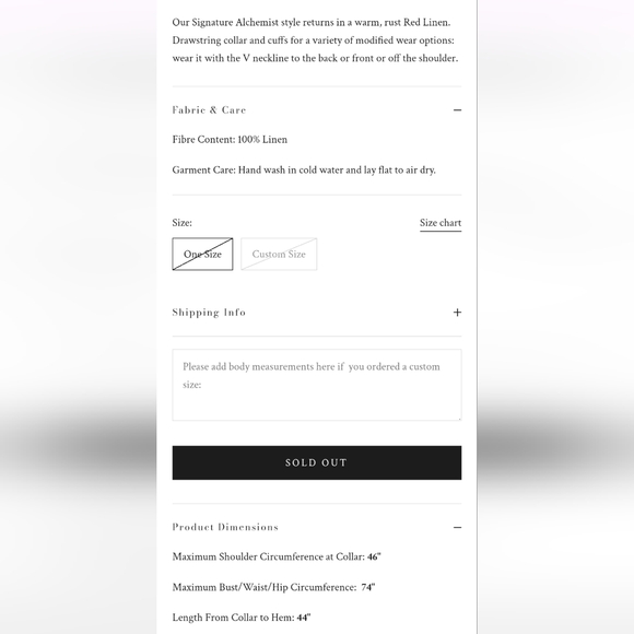 NWT Nuit Clothing Atelier Maxi Alchemist In Rust Red Linen - Picture 5 of 8